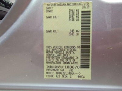 2020 Nissan Altima 2.5 S