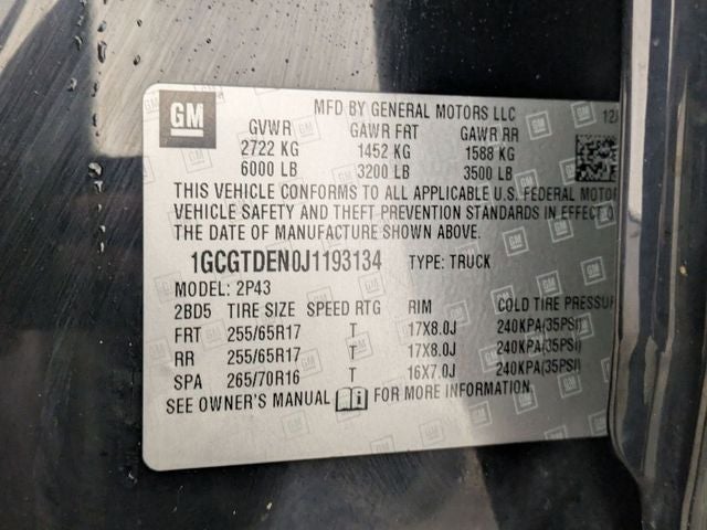 2018 Chevrolet Colorado Z71