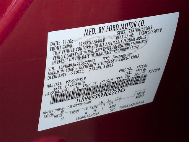 2009 Lincoln MKS Base