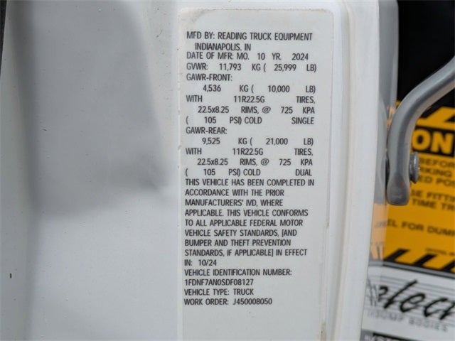 2025 Ford F-750SD 10' CHRYSTEL HYDROLIC DUMP