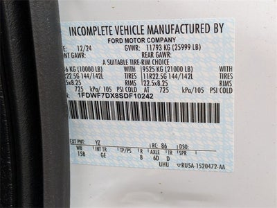 2025 Ford F-750SD Base 10' Chrysteel Dump