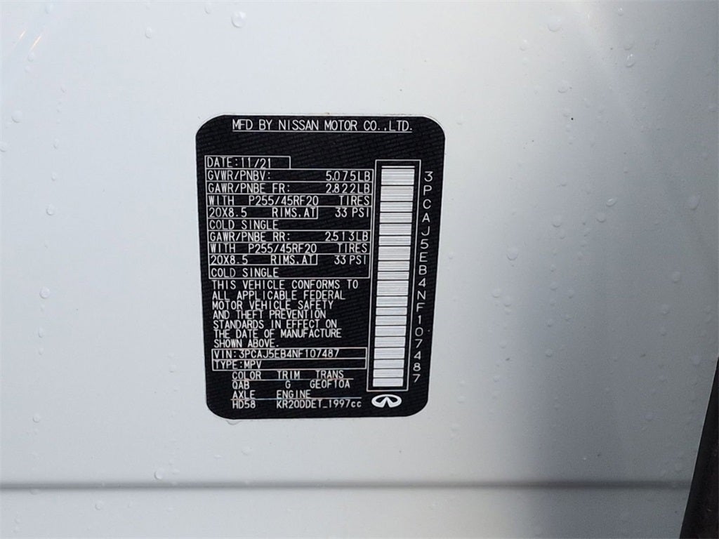 2022 INFINITI QX50 Sensory