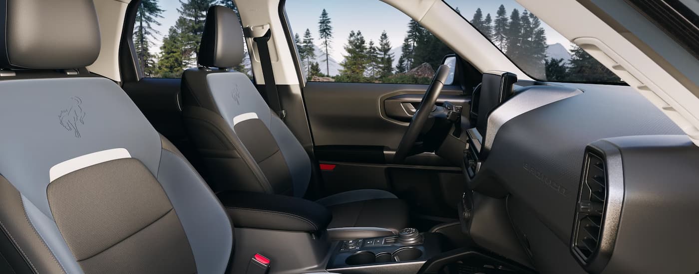 Front seats and dashboard in a 2025 Ford Bronco Sport