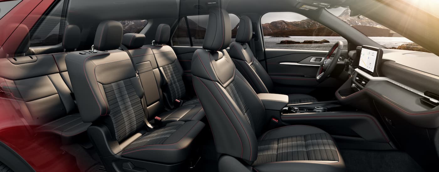 Interior rows of seating in a 2025 Ford Explorer
