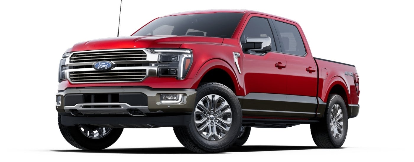 Red 2025 Ford F-150 King Ranch angled left